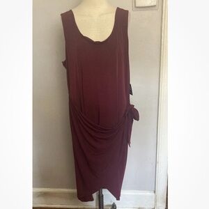3-26 Express Pullover dress burgundy XL tank NWT